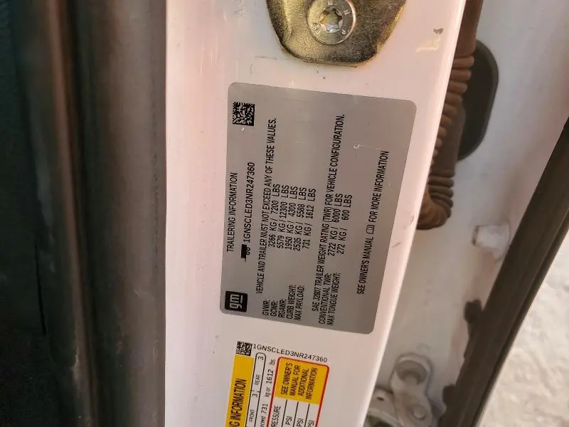 2022 CHEVROLET TAHOE C1500  