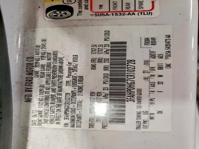2012 FORD FUSION SE  