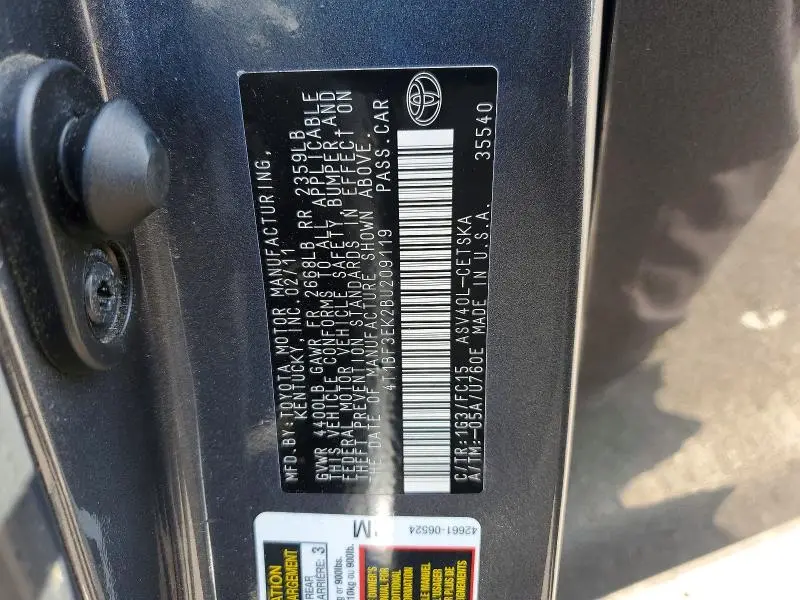 2011 TOYOTA CAMRY SE  