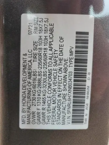 2022 HONDA ODYSSEY EXL  