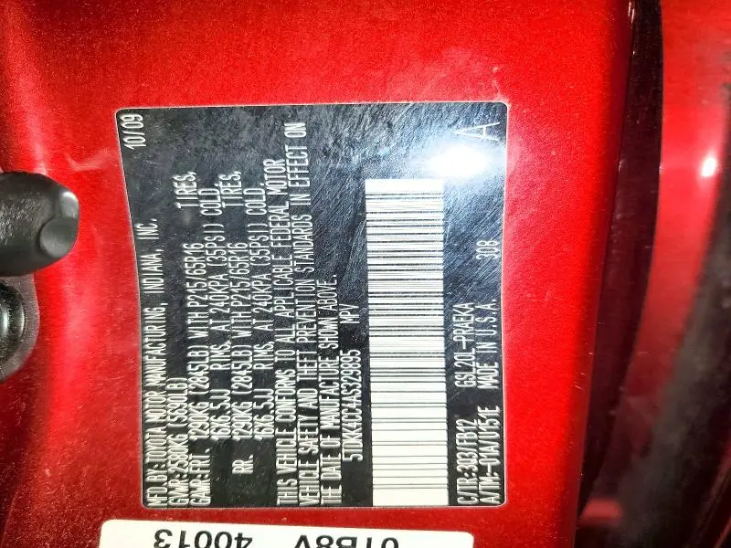 2010 TOYOTA SIENNA CE  