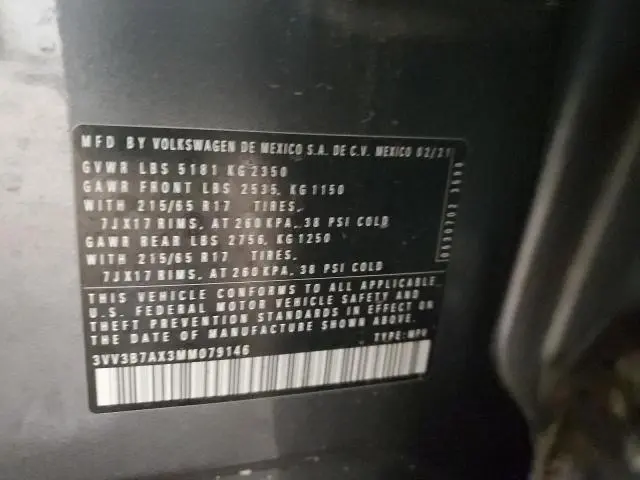 2021 VOLKSWAGEN TIGUAN SE  