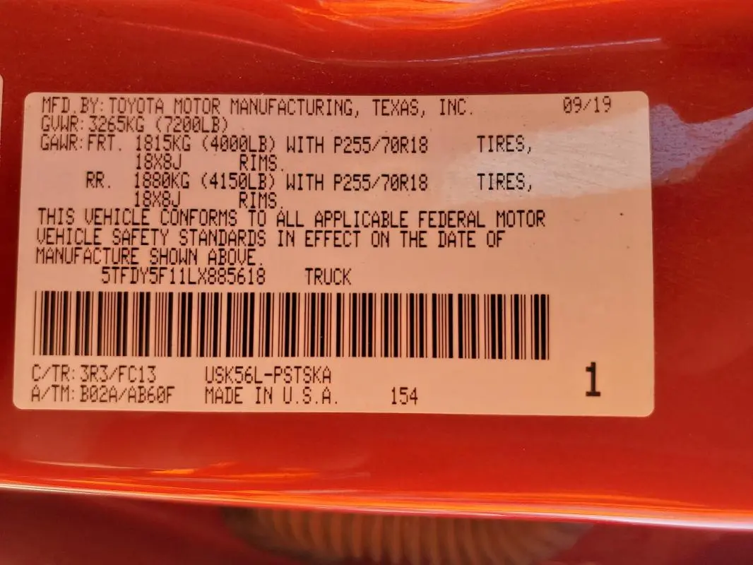 2020 TOYOTA TUNDRA CREWMAX SR5  