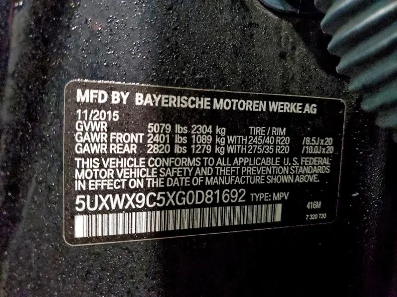 2016 BMW X3 XDRIVE28I  