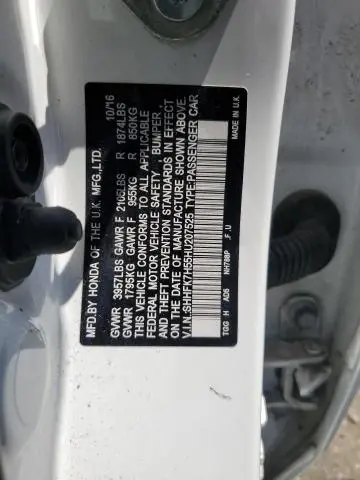 2017 HONDA CIVIC EX  