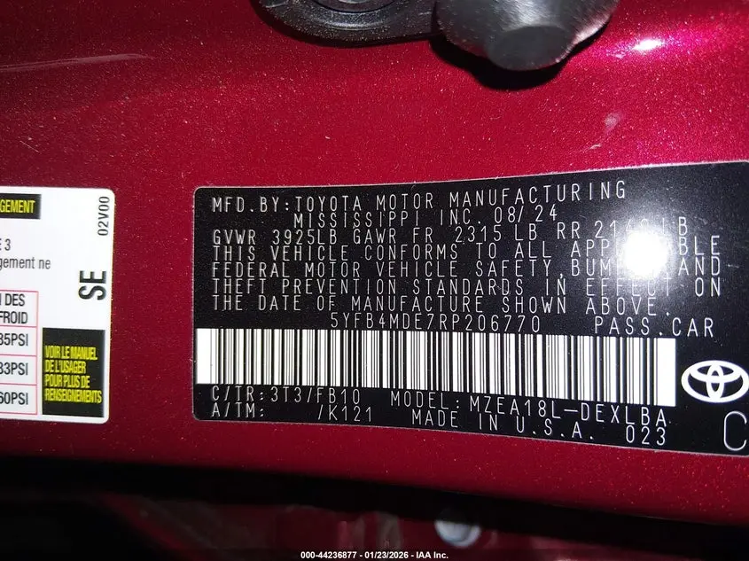 2024 TOYOTA COROLLA LE