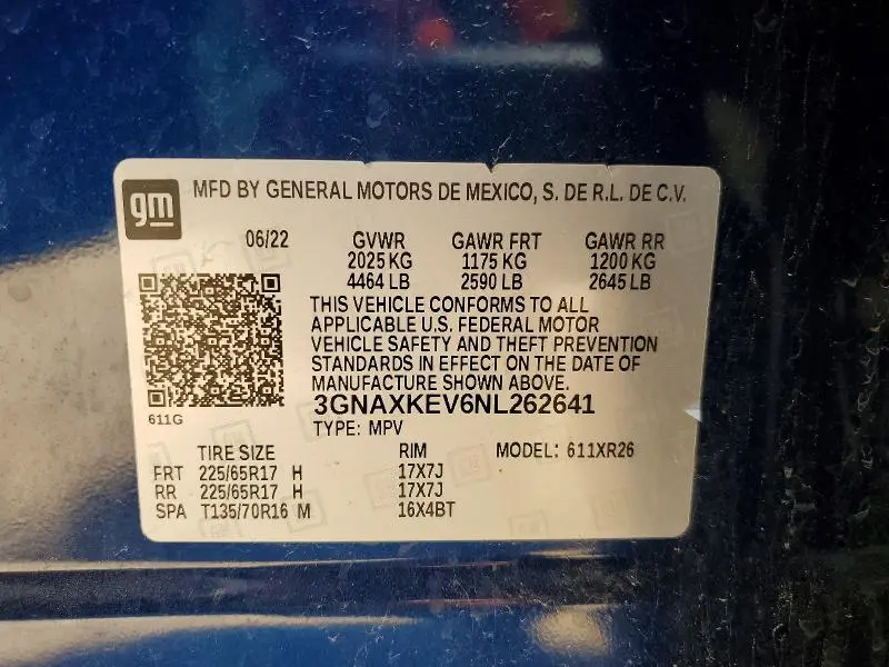 2022 CHEVROLET EQUINOX LT  
