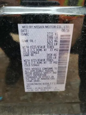 2017 NISSAN PATHFINDER S