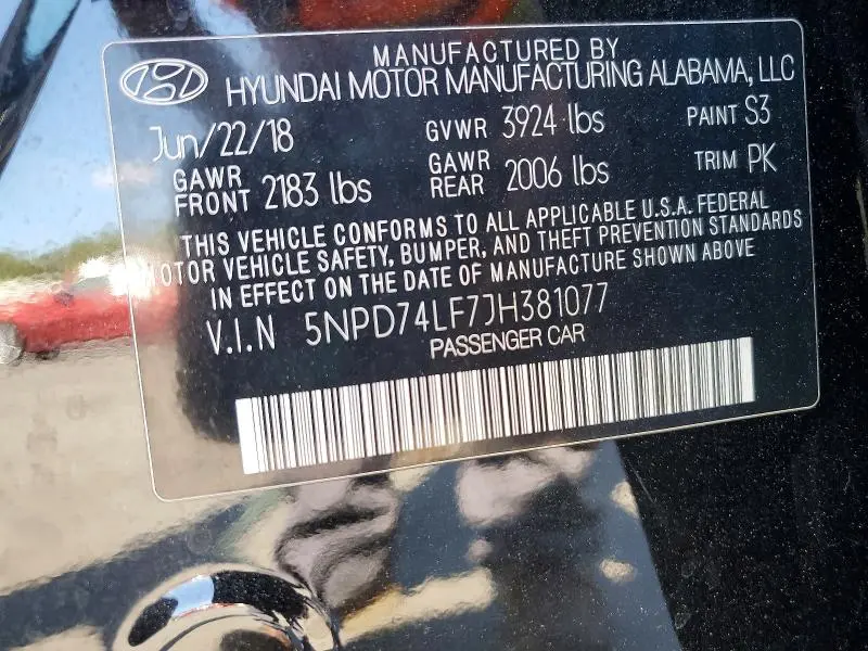 2018 HYUNDAI ELANTRA SE  