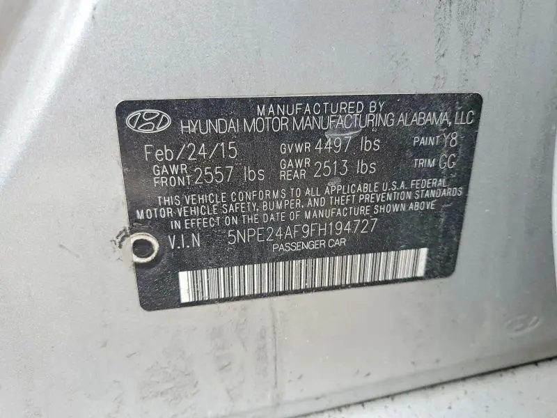 2015 HYUNDAI SONATA SE  