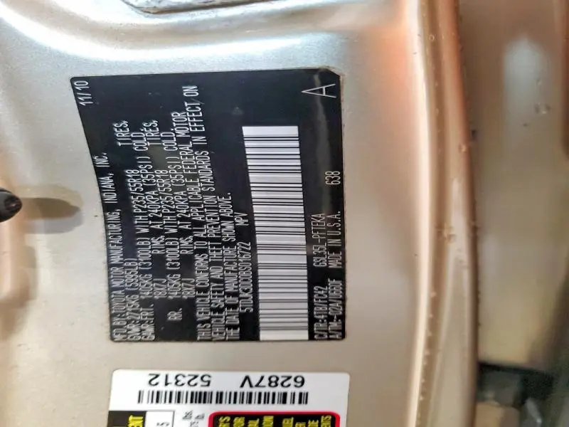 2011 TOYOTA SIENNA LE 7-PASSENGER  