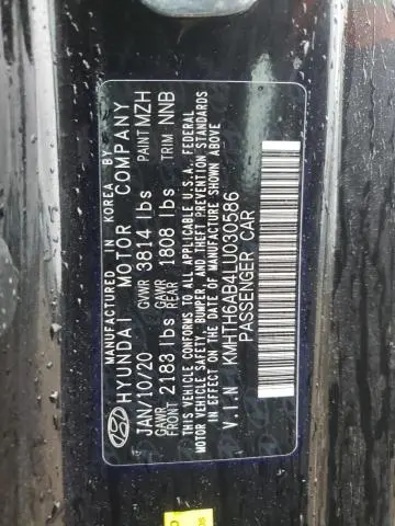 2020 HYUNDAI VELOSTER TURBO  
