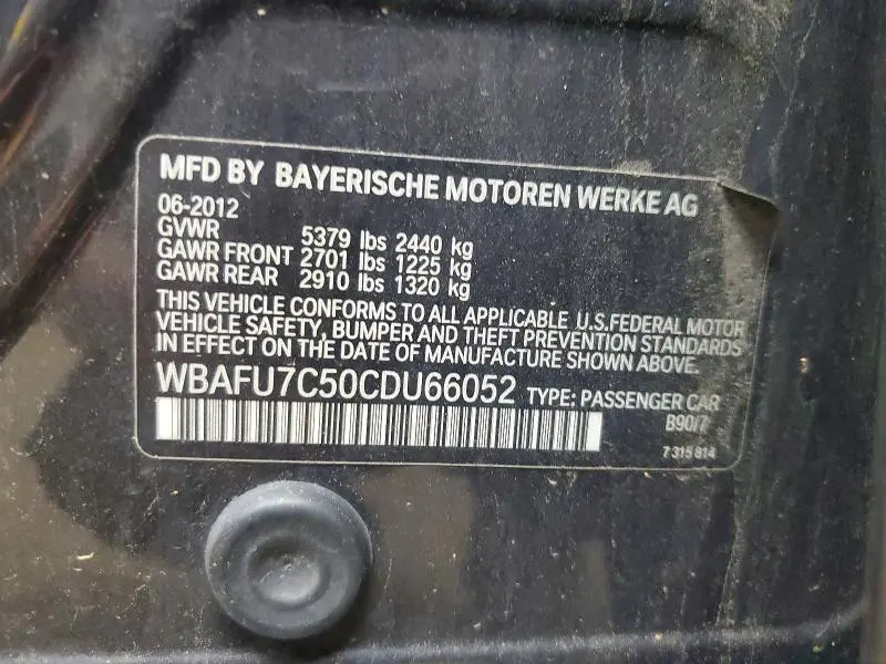 2012 BMW 535 XI  