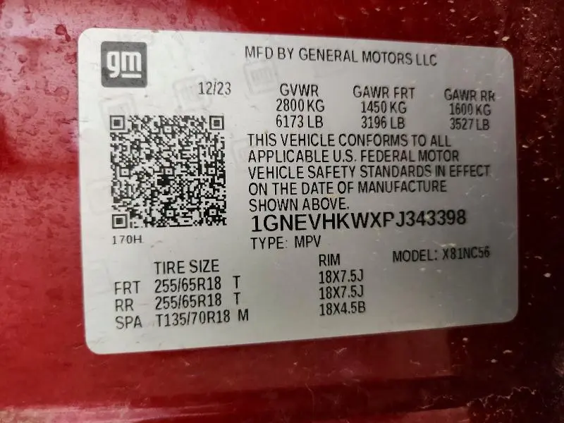 2023 CHEVROLET TRAVERSE LT  