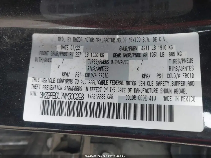 2022 MAZDA MAZDA3 PREMIUM
