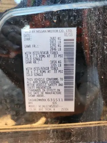 2013 NISSAN PATHFINDER S  