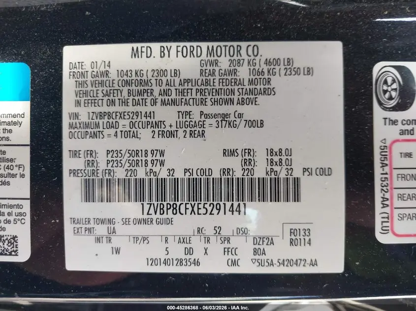 2014 FORD MUSTANG GT