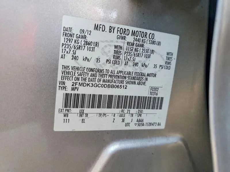 2013 FORD EDGE SE  