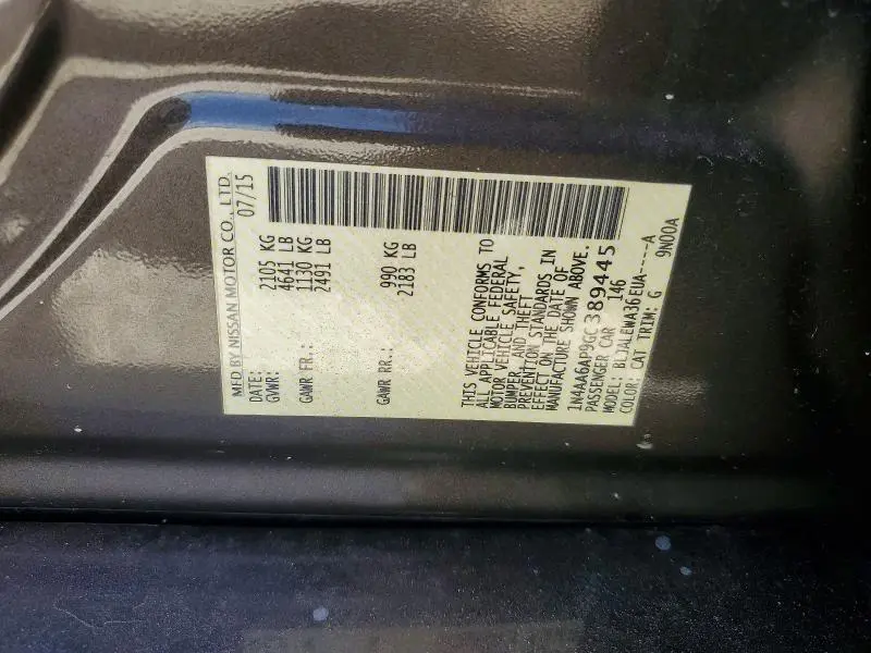 2016 NISSAN MAXIMA 3.5 SL  