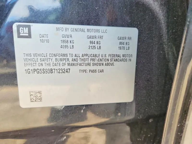 2011 CHEVROLET CRUZE LT  