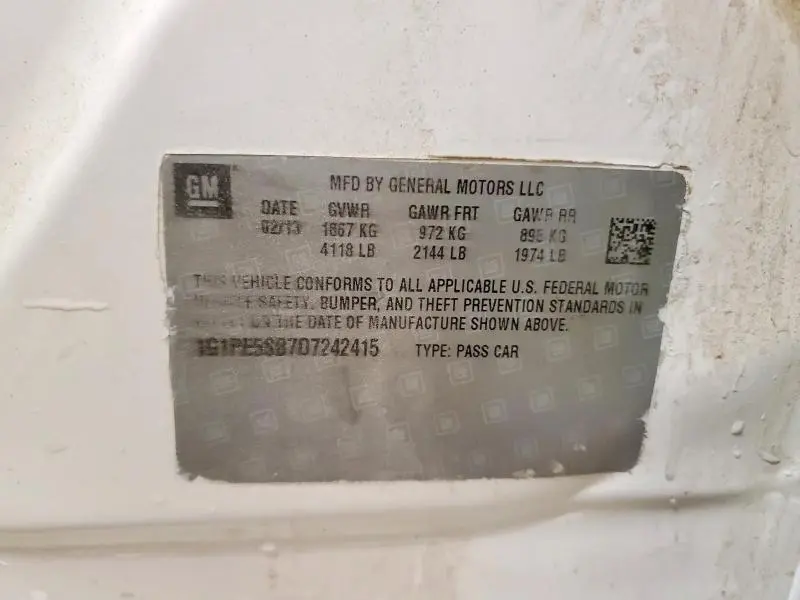 2013 CHEVROLET CRUZE LT  