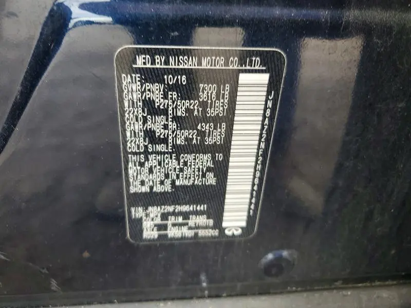2017 INFINITI QX80 BASE  