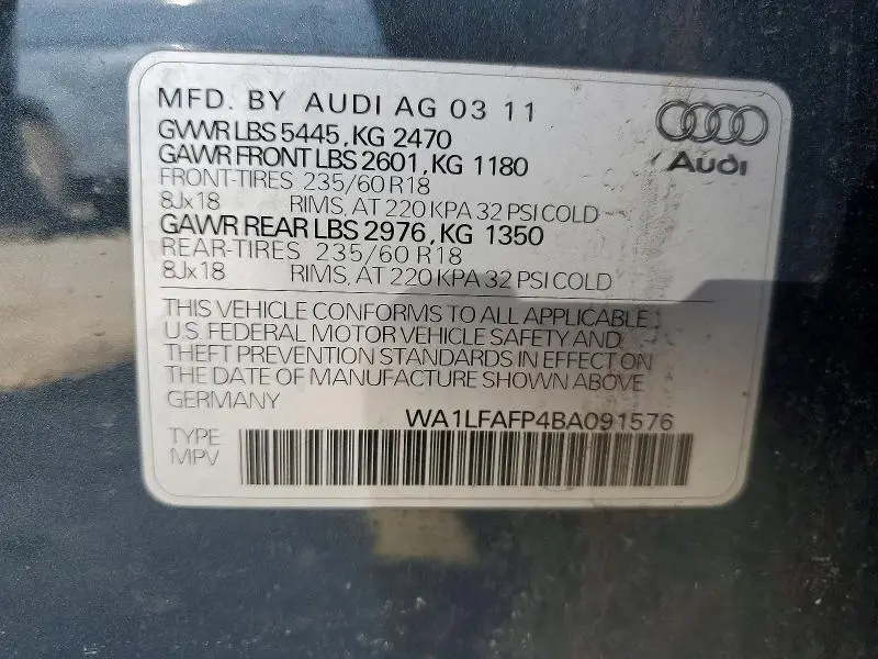2011 AUDI Q5 PREMIUM PLUS  