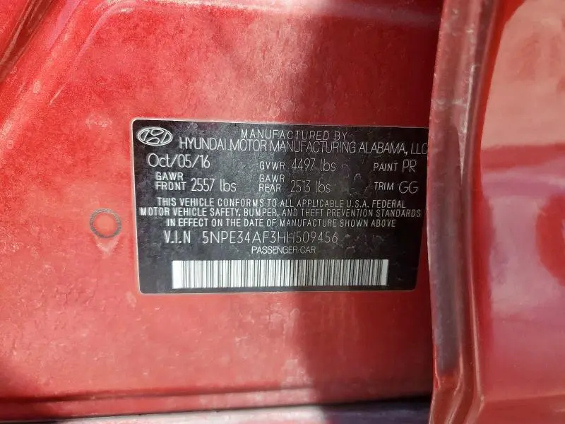 2017 HYUNDAI SONATA SPORT  