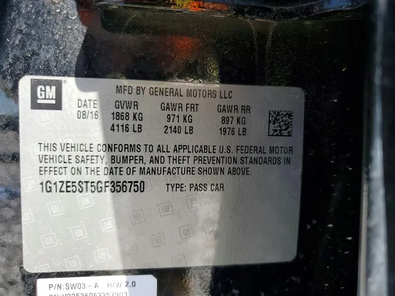 2016 CHEVROLET MALIBU LT  