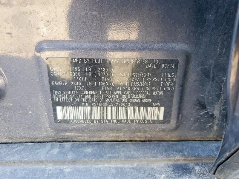 2014 SUBARU OUTBACK 3.6R LIMITED  