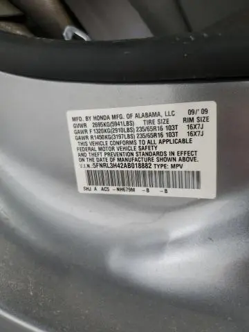 2010 HONDA ODYSSEY EX