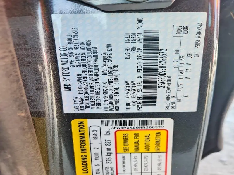 2017 FORD FUSION TITANIUM  