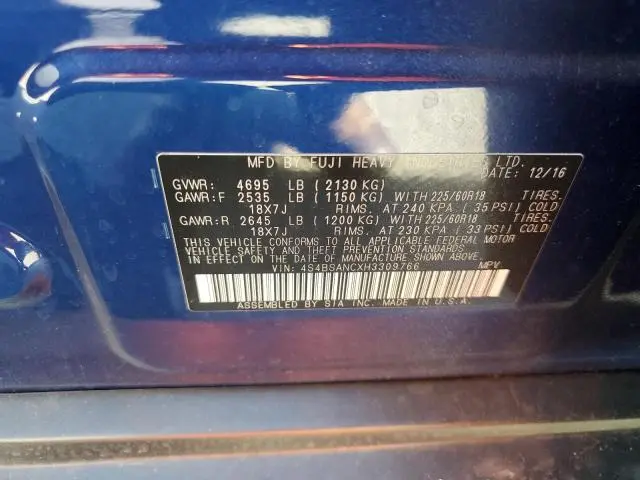 2017 SUBARU OUTBACK 2.5I LIMITED  