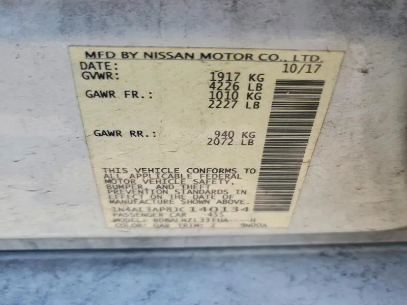 2018 NISSAN ALTIMA 2.5 SR  