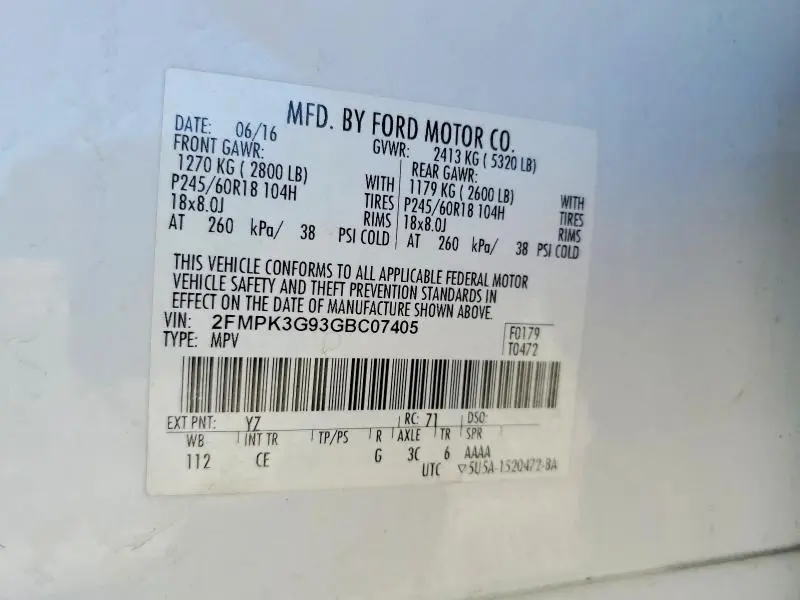 2016 FORD EDGE SE  