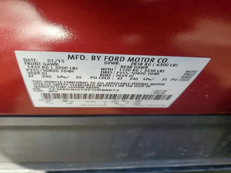 2015 FORD EXPLORER SPORT  