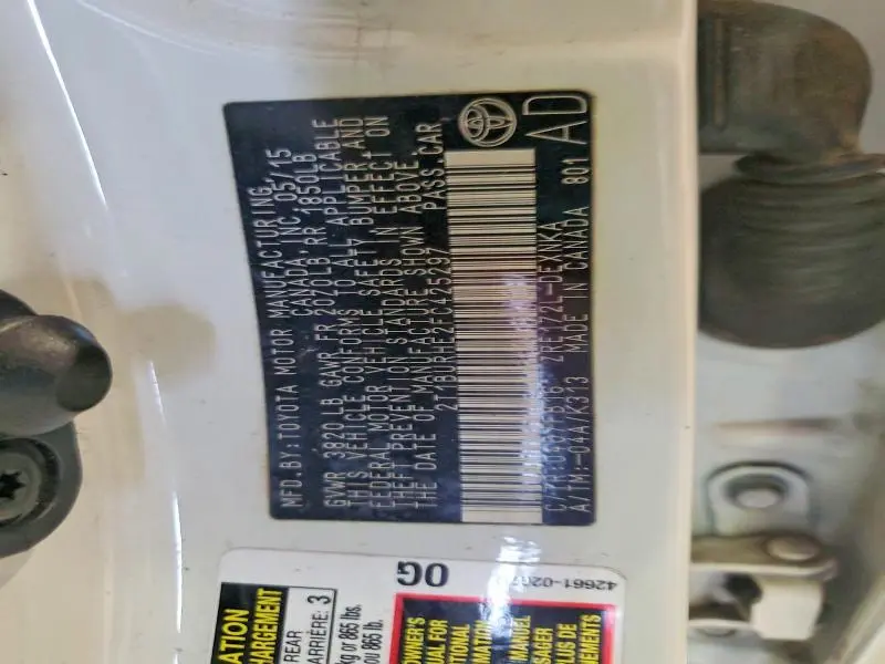 2015 TOYOTA COROLLA LE  