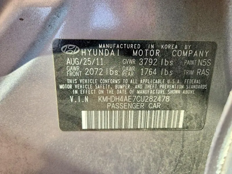 2012 HYUNDAI ELANTRA GLS  