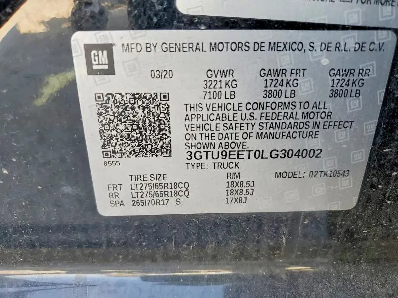 2020 GMC SIERRA K1500 AT4  