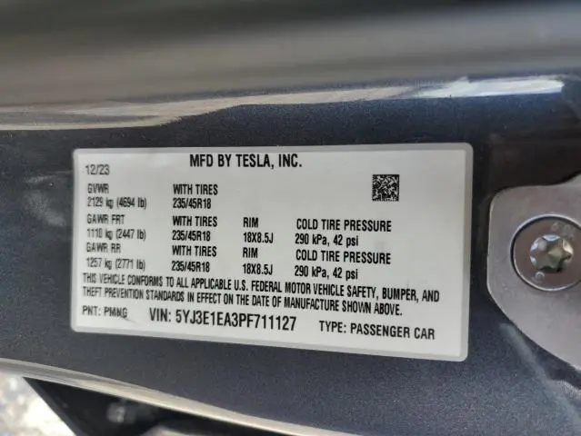 2023 TESLA MODEL 3   