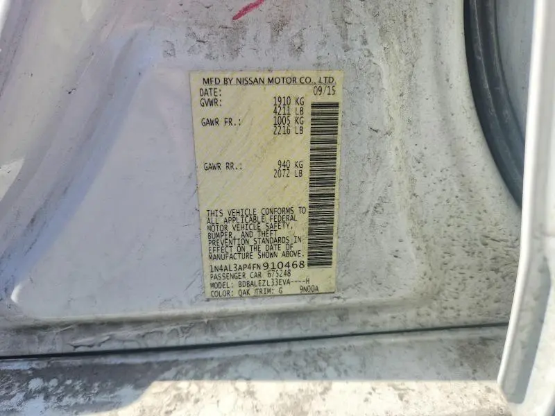 2015 NISSAN ALTIMA   