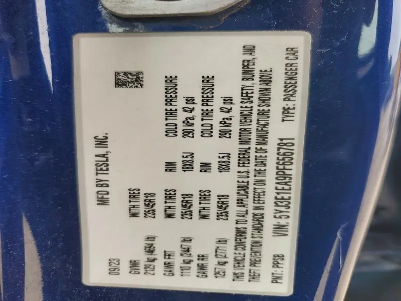 2023 TESLA MODEL 3   