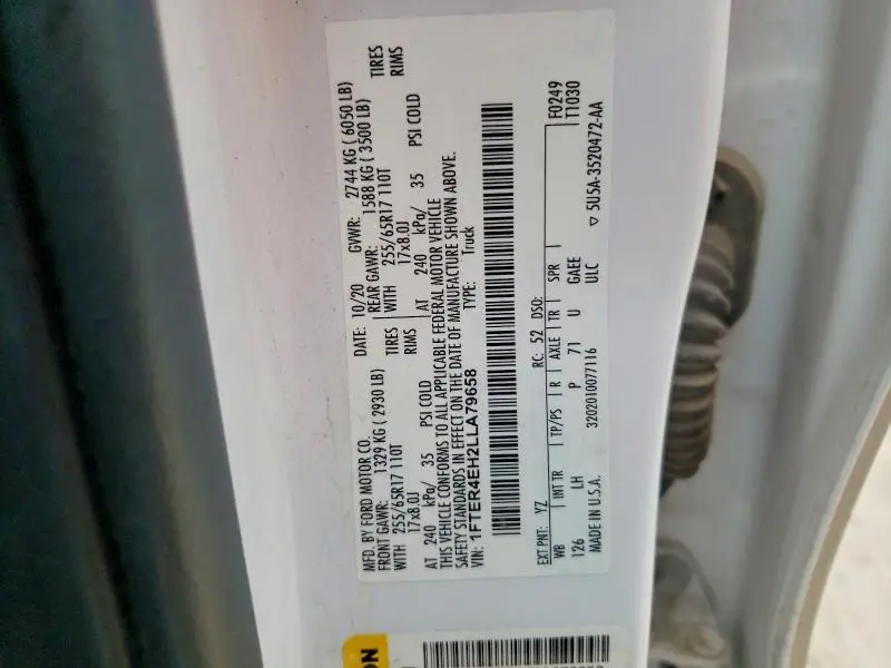 2020 FORD RANGER XL  