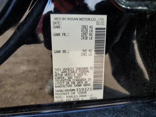 2021 NISSAN ALTIMA S  