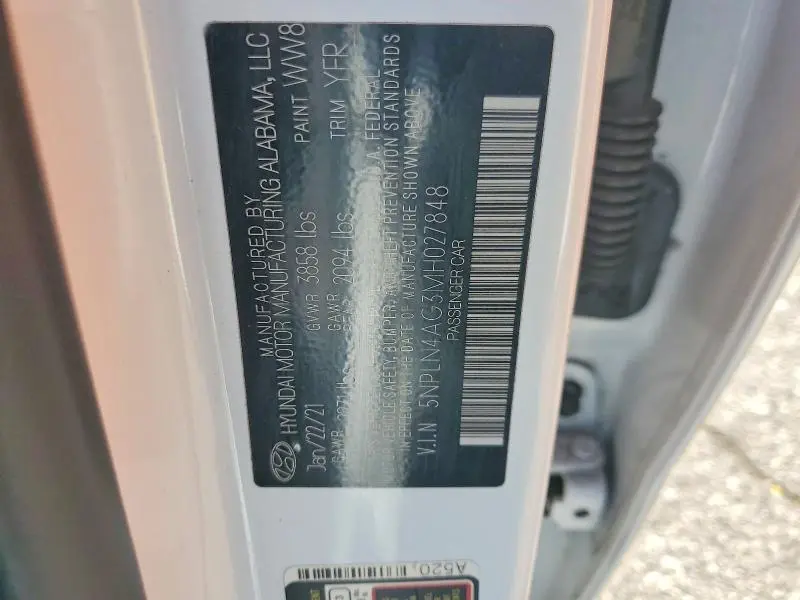 2021 HYUNDAI ELANTRA SEL  