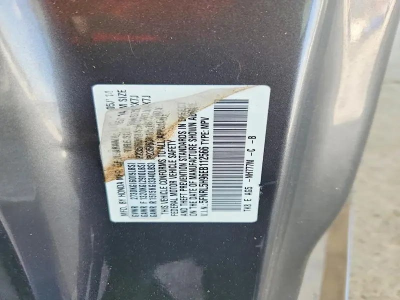 2014 HONDA ODYSSEY TOURING  