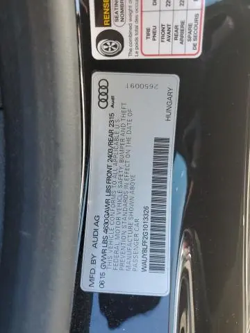 2016 AUDI A3 PREMIUM PLUS S-LINE  