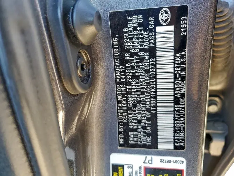 2012 TOYOTA CAMRY BASE  