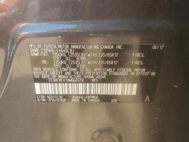2017 TOYOTA RAV4 XLE  