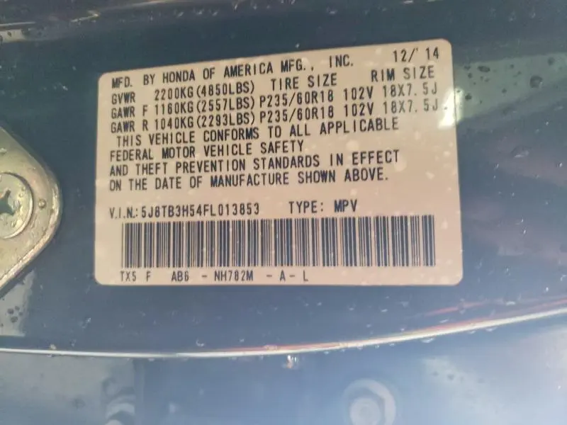 2015 ACURA RDX TECHNOLOGY  